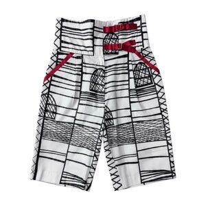 DELPHINE MURAT - VINTAGE 2003 - CAGE PRINTED BERMUDA - SIZE XS
